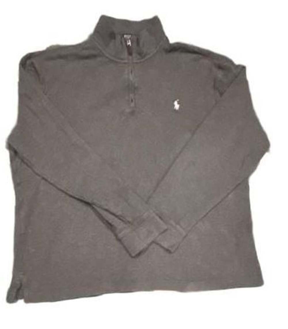 Polo Ralph Lauren Estate Rib Quarter-Zip Pullover Size L Gray